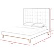 Posh Living Blake Button-Tufted Linen Fabric Queen Bed Frame in Light Gray