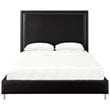 Posh Living Tristan Leather Platform King Bed Frame with Nailhead in Black