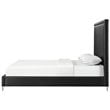 Posh Living Tristan Leather Platform King Bed Frame with Nailhead in Black