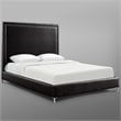 Posh Living Tristan Leather Platform King Bed Frame with Nailhead in Black