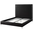 Posh Living Tristan Leather Platform Queen Bed Frame with Nailhead in Black