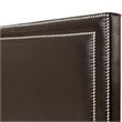 Posh Living Tristan Leather Platform King Bed Frame with Nailhead in Espresso