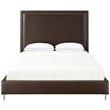 Posh Living Tristan Leather Platform Queen Bed Frame with Nailhead in Espresso