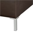 Posh Living Tristan Leather Platform Queen Bed Frame with Nailhead in Espresso