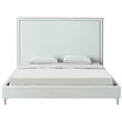 Posh Living Tristan Leather Platform King Bed Frame with Nailhead in White