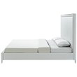 Posh Living Tristan Leather Platform King Bed Frame with Nailhead in White