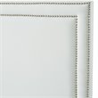 Posh Living Tristan Leather Platform King Bed Frame with Nailhead in White