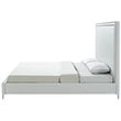 Posh Living Tristan Leather Platform Queen Bed Frame with Nailhead in White