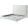 Posh Living Tristan Leather Platform Queen Bed Frame with Nailhead in White
