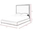 Posh Living Tristan Leather Platform Queen Bed Frame with Nailhead in White