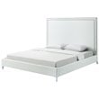 Posh Living Tristan Leather Platform Queen Bed Frame with Nailhead in White