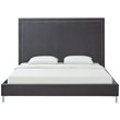 Posh Living Tristan Tufted Velvet Platform King Bed Frame with Nailhead in Gray