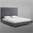 Posh Living Tristan Tufted Velvet Platform King Bed Frame with Nailhead in Gray