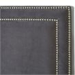 Posh Living Tristan Tufted Velvet Platform King Bed Frame with Nailhead in Gray