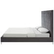 Posh Living Tristan Velvet Platform Queen Bed Frame with Nailhead in Gray