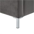 Posh Living Tristan Velvet Platform Queen Bed Frame with Nailhead in Gray