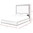 Posh Living Tristan Velvet Platform Queen Bed Frame with Nailhead in Gray