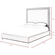 Posh Living Tristan Velvet Platform Queen Bed Frame with Nailhead in Blue