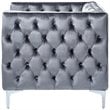 Posh Living Levi Button Tufted Velvet Accent Chair in Gray