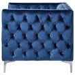 Posh Living Levi Button Tufted Velvet Accent Chair in Blue