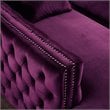 Posh Living Levi Button Tufted Velvet Accent Chair in Purple