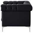 Posh Living Ryder Button Tufted Leather Chesterfield Accent Chair - Black/Chrome