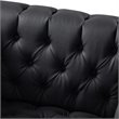 Posh Living Ryder Button Tufted Leather Chesterfield Accent Chair - Black/Chrome