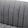 Posh Living Hayden Velvet Tuxedo Loveseat with Y-Metal Base in Gray/Chrome