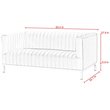 Posh Living Hayden Velvet Tuxedo Loveseat with Y-Metal Base in Gray/Chrome