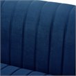 Posh Living Hayden Velvet Tuxedo Loveseat with Y-Metal Base in Navy Blue/Chrome