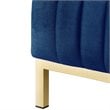 Posh Living Hayden Velvet Tuxedo Loveseat with Y-Metal Base in Navy Blue/Gold