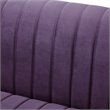 Posh Living Hayden Velvet Tuxedo Loveseat with Y-Metal Base in Purple/Chrome