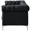 Posh Living Ryder Button Tufted Leather Chesterfield Sofa in Black/Chrome