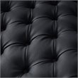 Posh Living Ryder Button Tufted Leather Chesterfield Sofa in Black/Chrome