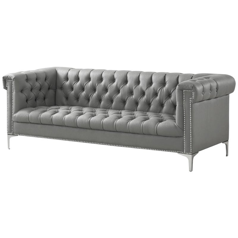 Posh Living Ryder On Tufted Leather, Chesterfield Tufted Leather Sofa