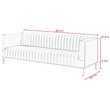 Posh Living Hayden Velvet Tuxedo Sofa with Y-Metal Base in Navy Blue/Chrome