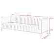 Posh Living Hayden Velvet Tuxedo Sofa with Y-Metal Base in Navy Blue/Gold