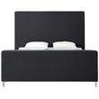 Posh Living Alex Linen Fabric Upholstered Platform Queen Bed Frame in Dark Gray