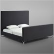 Posh Living Alex Linen Fabric Upholstered Platform Queen Bed Frame in Dark Gray