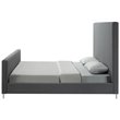Posh Living Alex Linen Fabric Upholstered Platform Queen Bed Frame in Gray