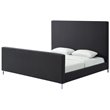 Posh Living Alex Linen Fabric Upholstered Platform King Bed Frame in Dark Gray