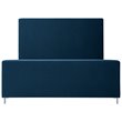 Posh Living Alex Linen Fabric Upholstered Platform King Bed Frame in Blue