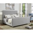 Posh Living Alex Linen Fabric Upholstered Platform King Bed Frame in Gray