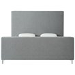 Posh Living Alex Linen Fabric Upholstered Platform King Bed Frame in Gray