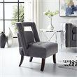 Posh Living Cole Tufted Velvet Accent Chair with Nailhead Trim in Gray