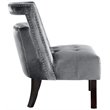Posh Living Cole Tufted Velvet Accent Chair with Nailhead Trim in Gray