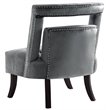 Posh Living Cole Tufted Velvet Accent Chair with Nailhead Trim in Gray