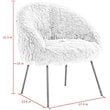 Posh Living Anthony Faux Fur Fabric Accent Chair with Metal Legs in Gray