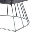 Posh Living Leo Tufted Velvet Barrel Back Accent Chair in Gray/Chrome