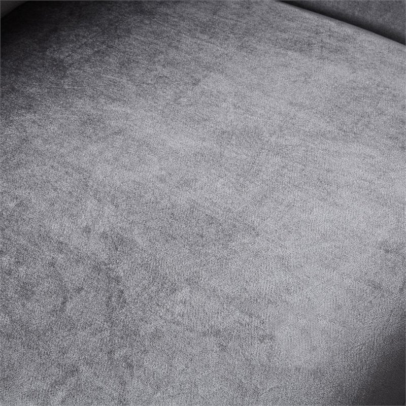 Posh Living Leo Tufted Velvet Barrel Back Accent Chair in Gray/Chrome